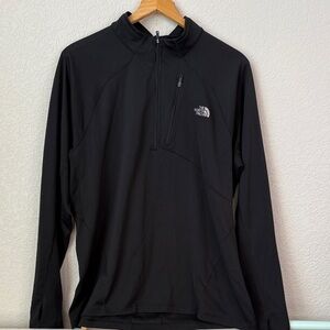 The North Face Mens Performance Quarter Zip Sweater Athletic Black size XLarge